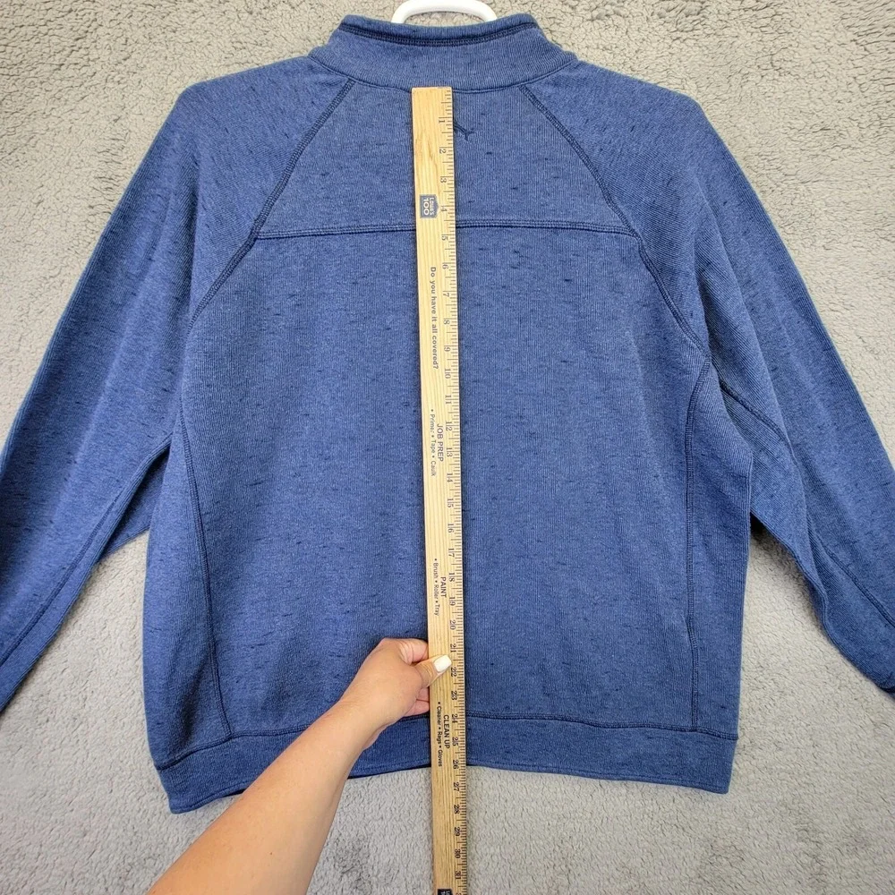 Tommy Bahama Sweater Mens XL Blue Quarter Zip Pullover Reversible‎ Preppy